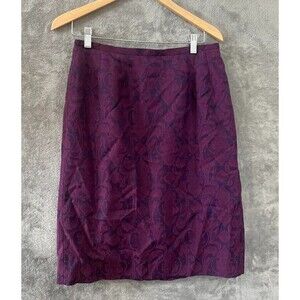 VTG Pendleton 100% Virgin Wool Pencil Skirt Purple Heirloom Floral Sz 12P NEW